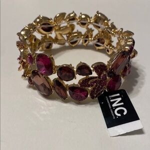 INC International Concepts Gold and Purple Stretch Bracelet